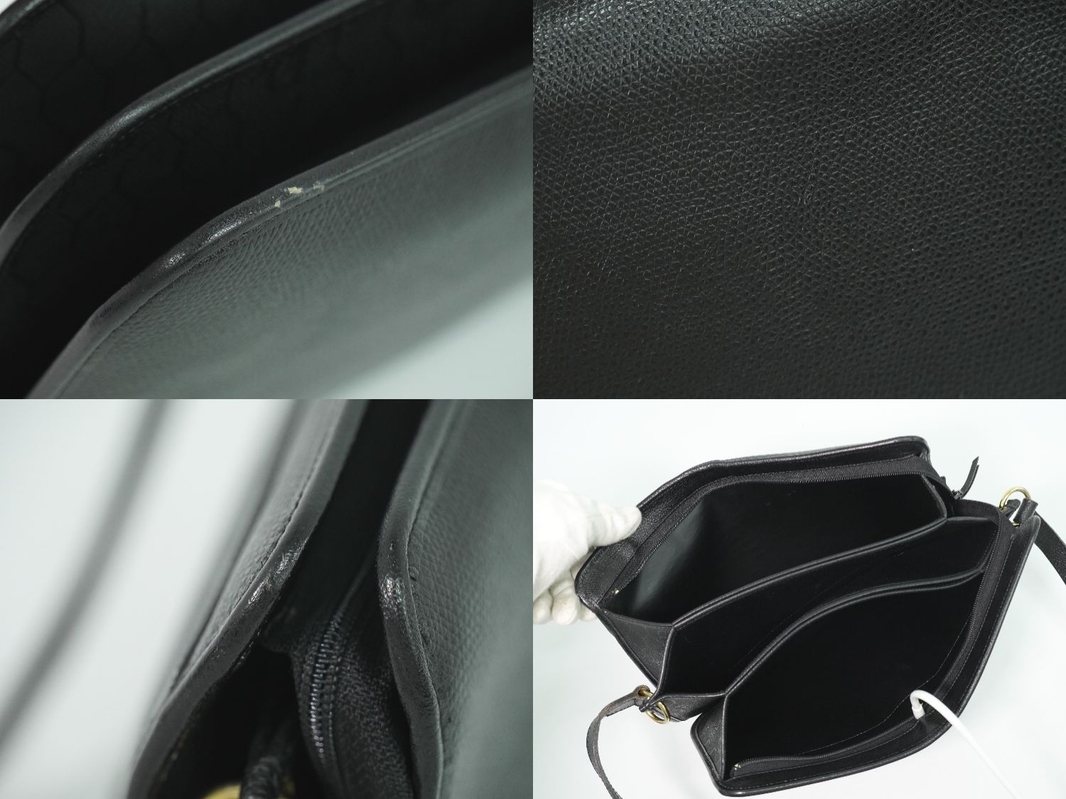 Dior Leather Shoulder Bag Pochette Black — view 8