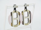 Hermes Equipe Buffalo Horn Earrings Metal Silver Multicolor — view 6