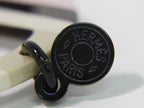 Hermes Equipe Buffalo Horn Earrings Metal Silver Multicolor — view 4