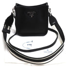 Prada Vitello Daino Shoulder Bag Black — view 8