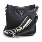 Prada Vitello Daino Shoulder Bag Black