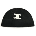 Celine Triomphe Knit Cap Black Hat