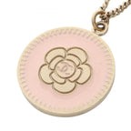 Chanel Necklace Camellia CC Logo Circle Pink