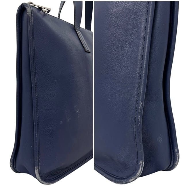 Loewe Business Bag Navy Dark Blue Anagram Document Bag Leather — view 4