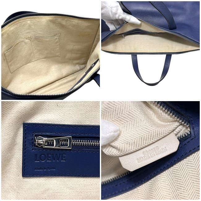 Loewe Business Bag Navy Dark Blue Anagram Document Bag Leather — view 3