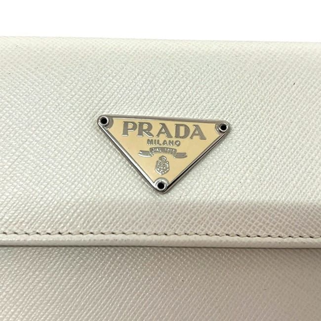 Prada Trifold Wallet White Talco — view 7