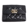 Chanel Quilted Trifold Wallet Black