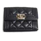 Chanel Quilted Trifold Wallet Black