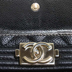 Chanel Quilted Trifold Wallet Black — view 7