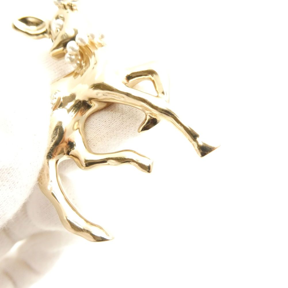 Chanel CC Logo Bambi Brooch Rhinestone Faux Pearl Costume — view 7