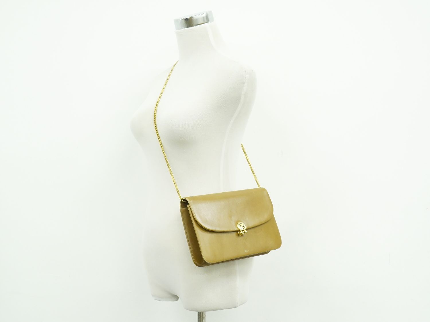 Dior Leather Chain Shoulder Bag Brown — view 6