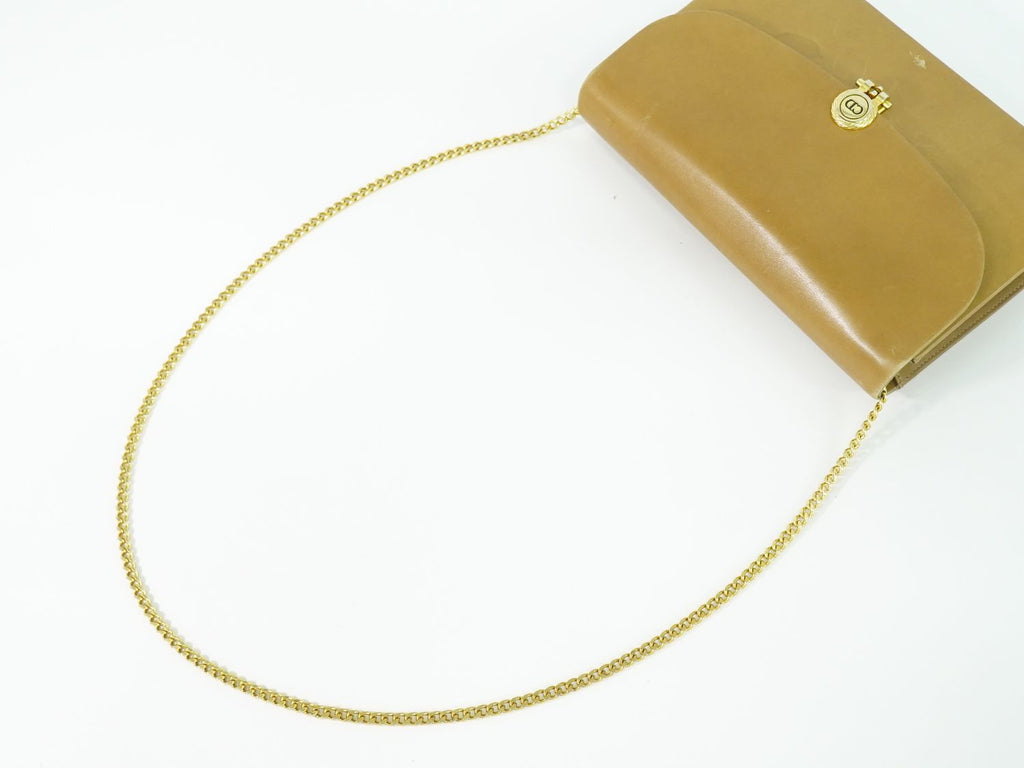 Dior Leather Chain Shoulder Bag Brown — view 4