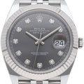 Rolex Datejust 41 Watch Jubilee Diamond Calf-t Box 18k White Gold SS