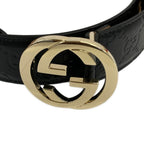 Gucci Belt 80.32 Black Interlocking Leather — view 3