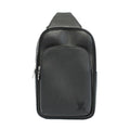 Louis Vuitton Ten Avenue Sling Bag Taiga Leather Black Silver