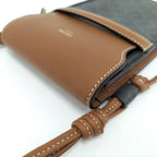 Celine Phone Pouch Triomphe Canvas Brown Black — view 5