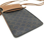 Celine Phone Pouch Triomphe Canvas Brown Black — view 4