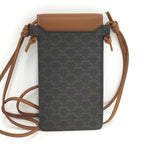 Celine Phone Pouch Triomphe Canvas Brown Black — view 2