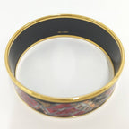 Hermes Enamel GM Bangle Plated Gold Black Multicolor Bracelet — view 7