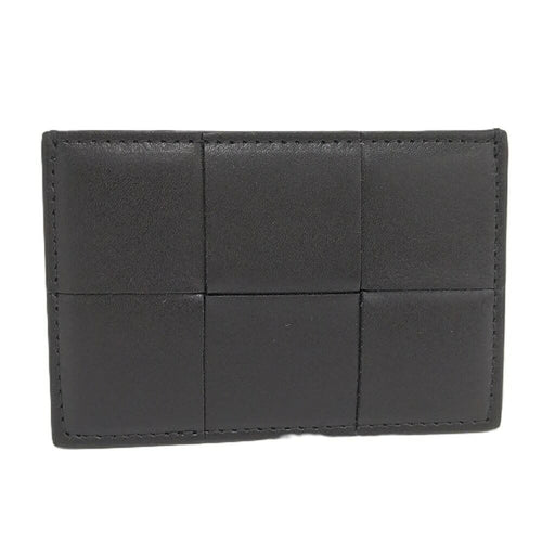 Bottega Veneta Card Case Maxi Intrecciato Leather Black