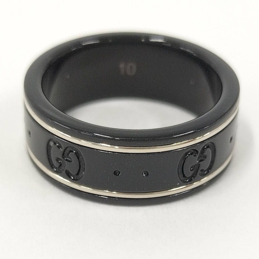 Gucci Icon Ring Ceramic Black Gold