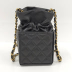 Chanel Mini Cube Chain Shoulder Bag Quilted Lambskin Black — view 2