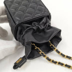 Chanel Mini Cube Chain Shoulder Bag Quilted Lambskin Black — view 7