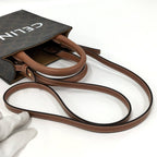 Celine Vertical Cover Mini 2-Way Shoulder Bag Triomphe Leather Brown — view 4