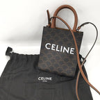 Celine Vertical Cover Mini 2-Way Shoulder Bag Triomphe Leather Brown — view 8