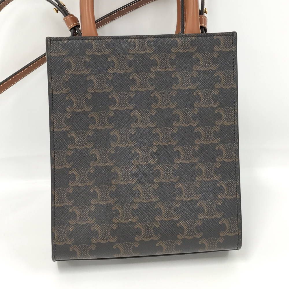 Celine Vertical Cover Mini 2-Way Shoulder Bag Triomphe Leather Brown — view 2