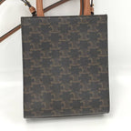 Celine Vertical Cover Mini 2-Way Shoulder Bag Triomphe Leather Brown — view 2