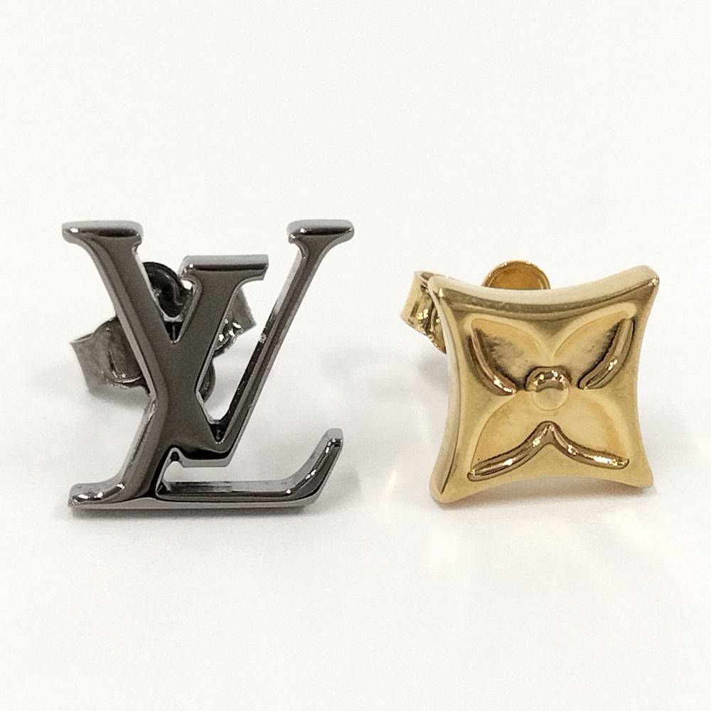 Louis Vuitton Earrings Plated Gold Black