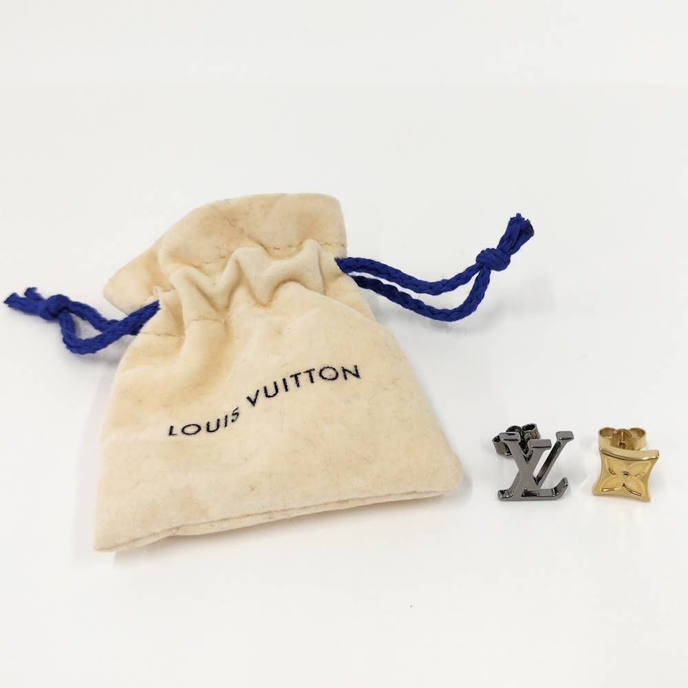Louis Vuitton Earrings Plated Gold Black — view 6