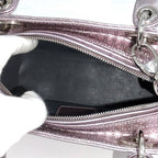 Dior Lady Dior 2-Way Shoulder Bag Leather Metallic Pink — view 8