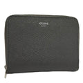 Celine Small Zip Wallet Compact Leather Dark Gray