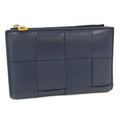 Bottega Veneta Wallet Cassette Small Maxi Intrecciato Leather Navy