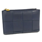Bottega Veneta Wallet Cassette Small Maxi Intrecciato Leather Navy