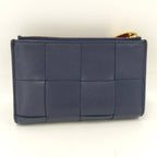 Bottega Veneta Wallet Cassette Small Maxi Intrecciato Leather Navy — view 3