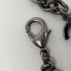Chanel Necklace Coco Rhinestone CC Logo Plated Silver — view 7