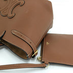 Celine Mini Cabas Anais Cuir 2-Way Bag with Triomphe Leather Brown — view 3