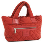 Chanel Coco Cocoon Handbag Nylon Red