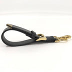 Prada Key Ring Triangle Logo Leather Black — view 4