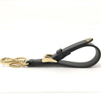 Prada Key Ring Triangle Logo Leather Black — view 3