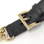Prada Key Ring Triangle Logo Leather Black — view 8