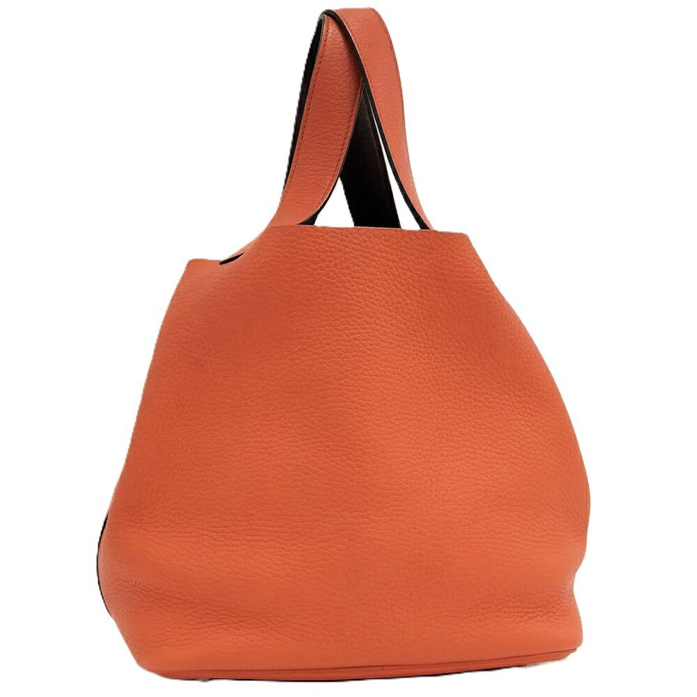 Hermes Picotin Lock MM Handbag Leather Orange