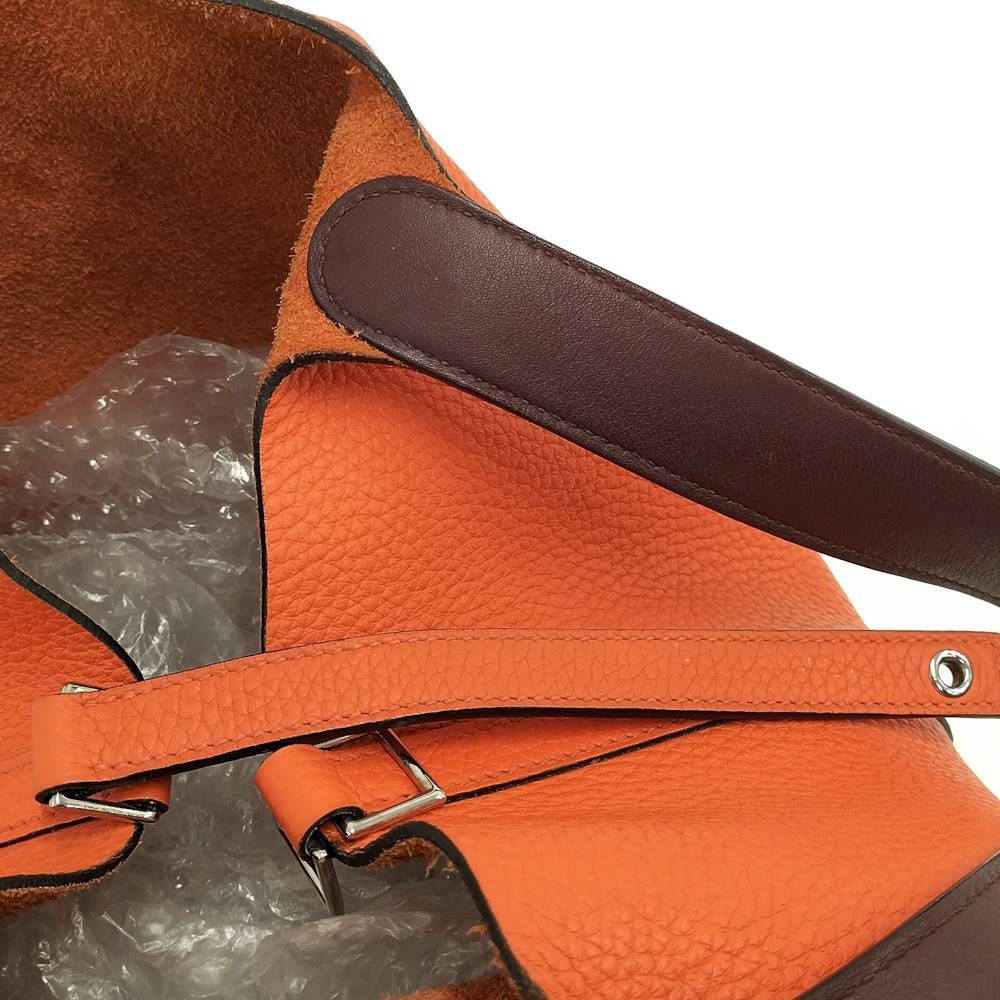 Hermes Picotin Lock MM Handbag Leather Orange — view 6