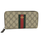 Gucci Sherry Line Zip Around Wallet Brown