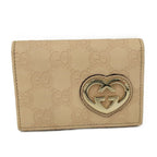 Gucci Card Case Leather Beige