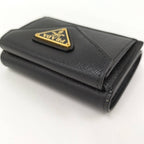 Prada Compact Wallet Saffiano Leather Black — view 6