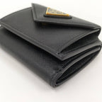 Prada Compact Wallet Saffiano Leather Black — view 4